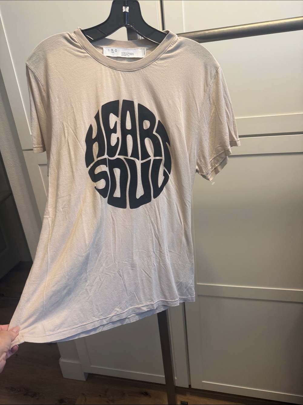 IRO  Beige Graphic 'Heart Soul' Tee with Black Print